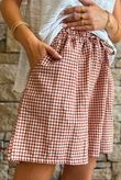Arbi Gingham Short Hazelnut
